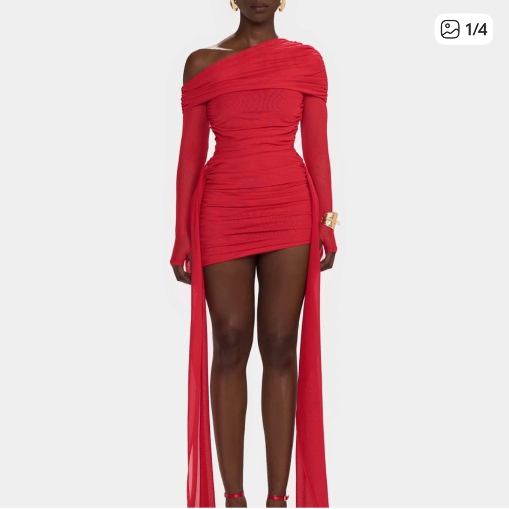 Bbx Brand Chic One-Shoulder Red Dress